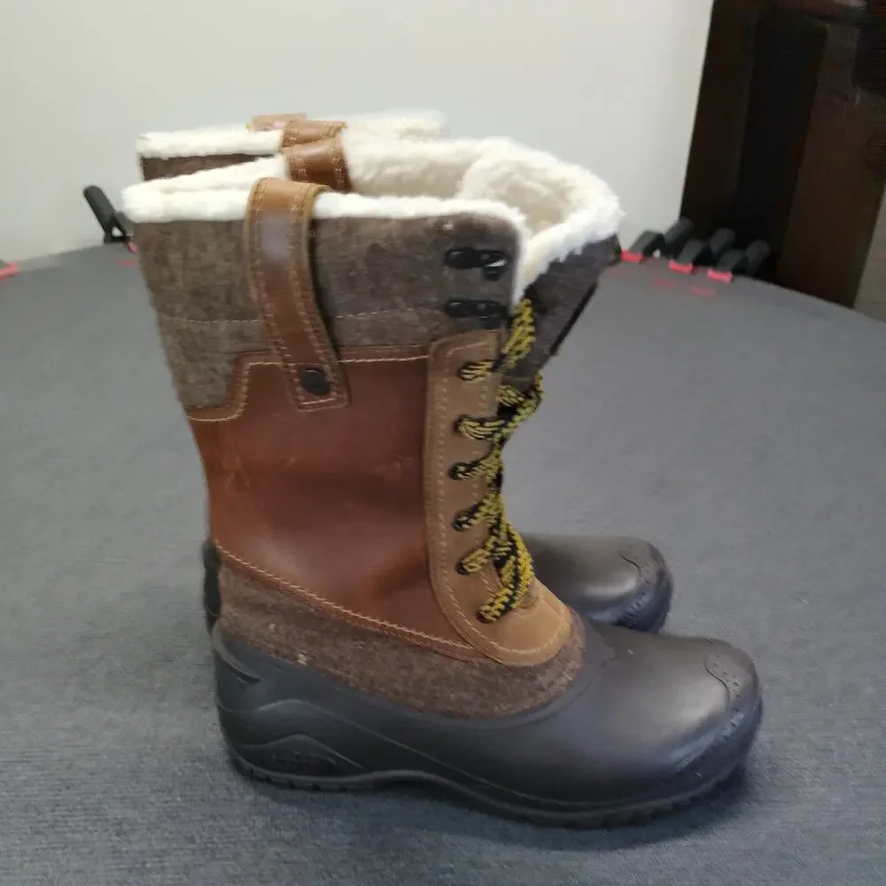 The North Face Shellista 3 Mid Boots Womens 7 Brown Faux Fur Waterproof